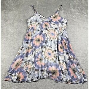 Asher by Fabrik Women's Mell Strappy Tie-Dye Mini Dress Muted Multicolor Size S